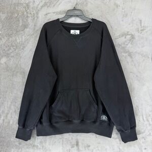 Zero Foxtrot Mens 3XL Black Crewneck Sweatshirt Raglan Fleece Pullover Pocket